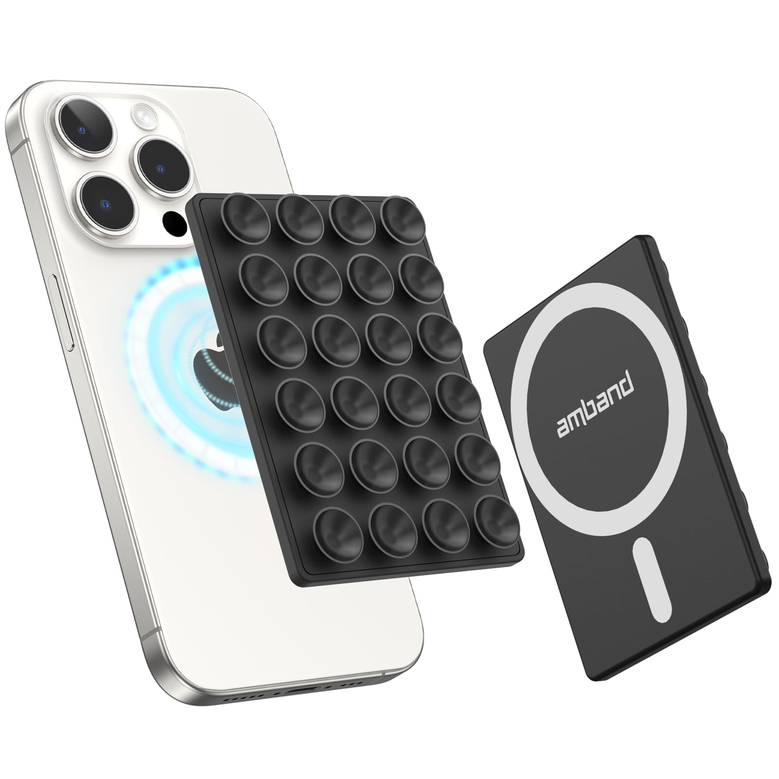 amBand Magnetic Sticky Phone Suction Grip for MagSafe, Removable for Wireless Ch