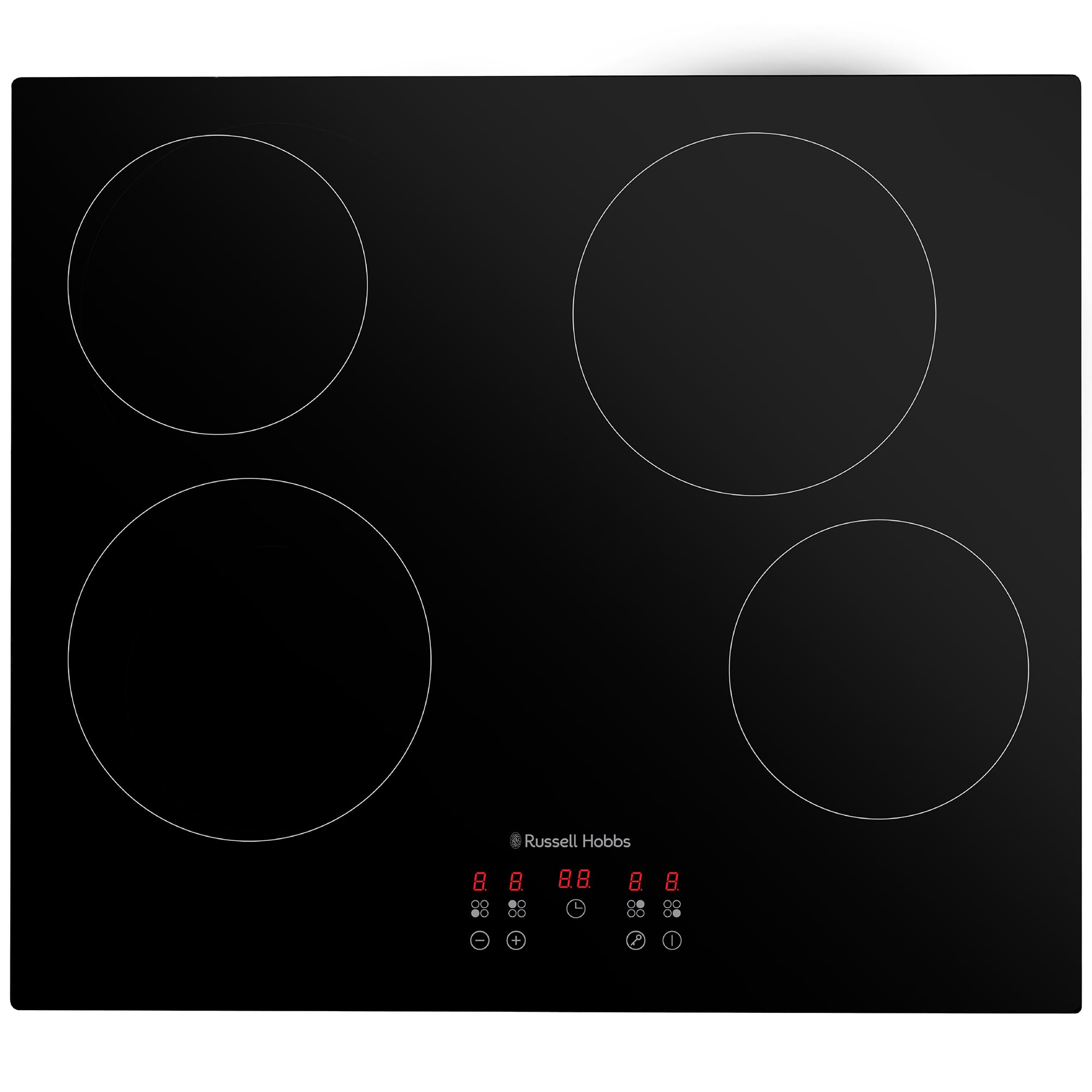 Russell Hobbs Electric Ceramic Hob 59cm Wide with 4 Cooking Zones, Electric 9 Po