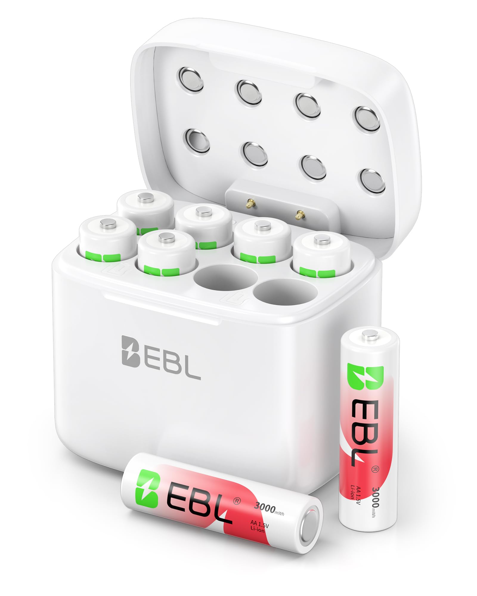 EBL Rechargeable AA Batteries Lithium with Charging Box AIR Ⅲ Series 8 Pack | Me
