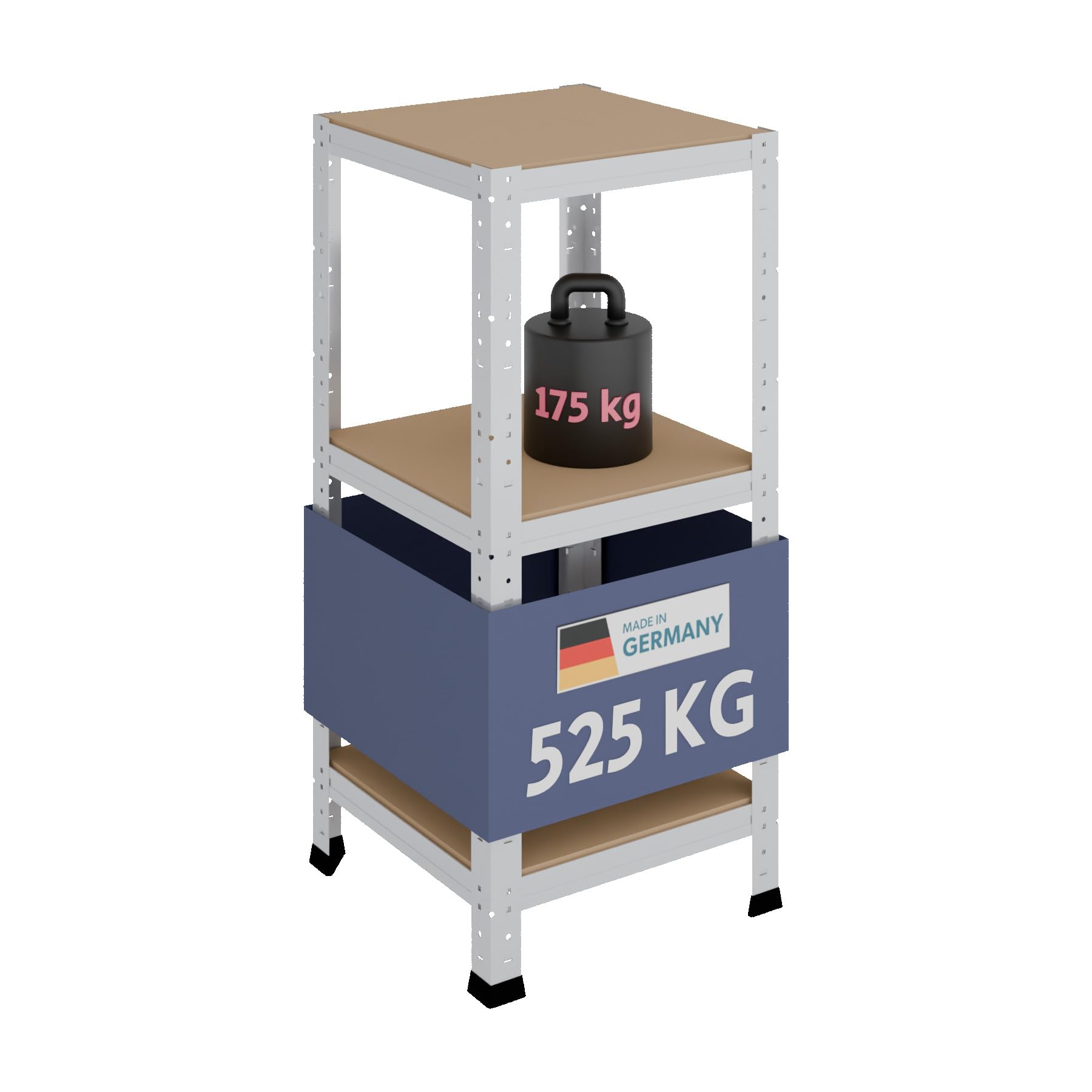 shelfplaza Home 90 x 40 x 40 cm Heavy Galvanised Shelf: 3 x 175 kg