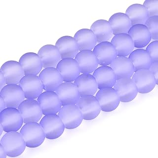 About 140 Strands Clear Frosted Glass Round Beads 6mm Loose Spacer Beads Crystal Beads for Necklace Bracelet Earring Jewelry Making, Hole: 1.3~1.6mm