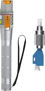 Fiber Visual Fault Locator with FC/LC Adapter Kit, VFL Include Single Mode 9/125um FC Male to LC Female Connector, Red Light Pen for CATV Telecommunications Engineering Maintenance