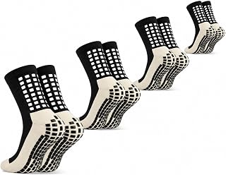 Yufree Soccer Grip Socks for Ultra Traction, 4 Pairs
