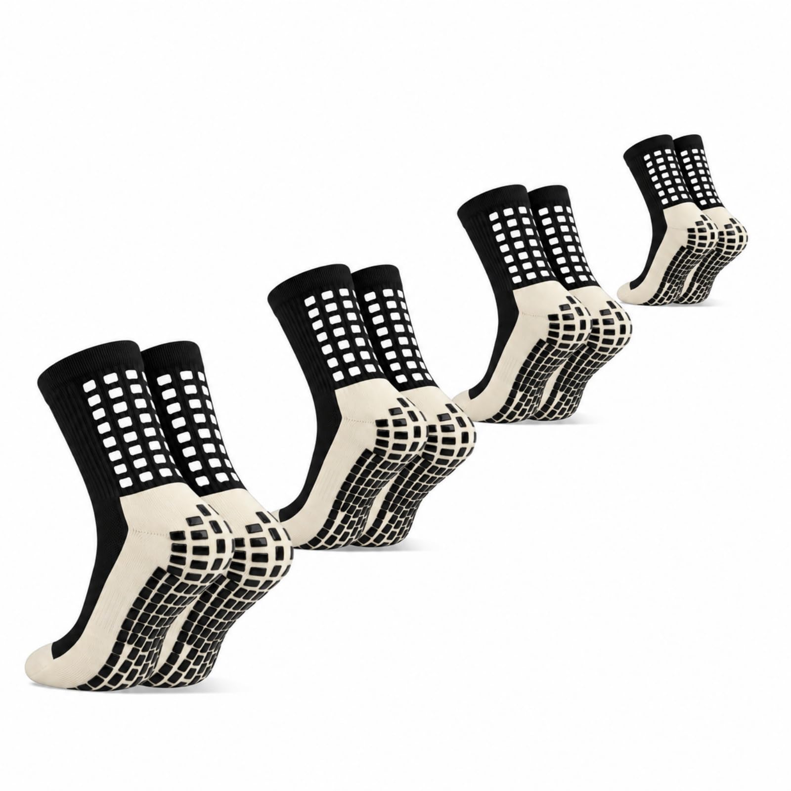 Yufree Soccer Grip Socks for Ultra Traction, 4 Pairs