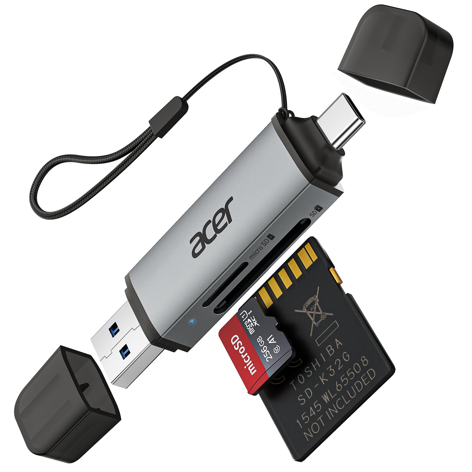 acer SD Card Reader USB C, Dual Slots USB Type C to Micro SD Card Adapter | Memo