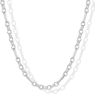 PAVOI 14K Gold Plated Curb Paperclip Box Bead Snake Herringbone & Figaro Chain Necklace – Dainty Gold Chain Necklace for Women - Stackable Layering Jewelry