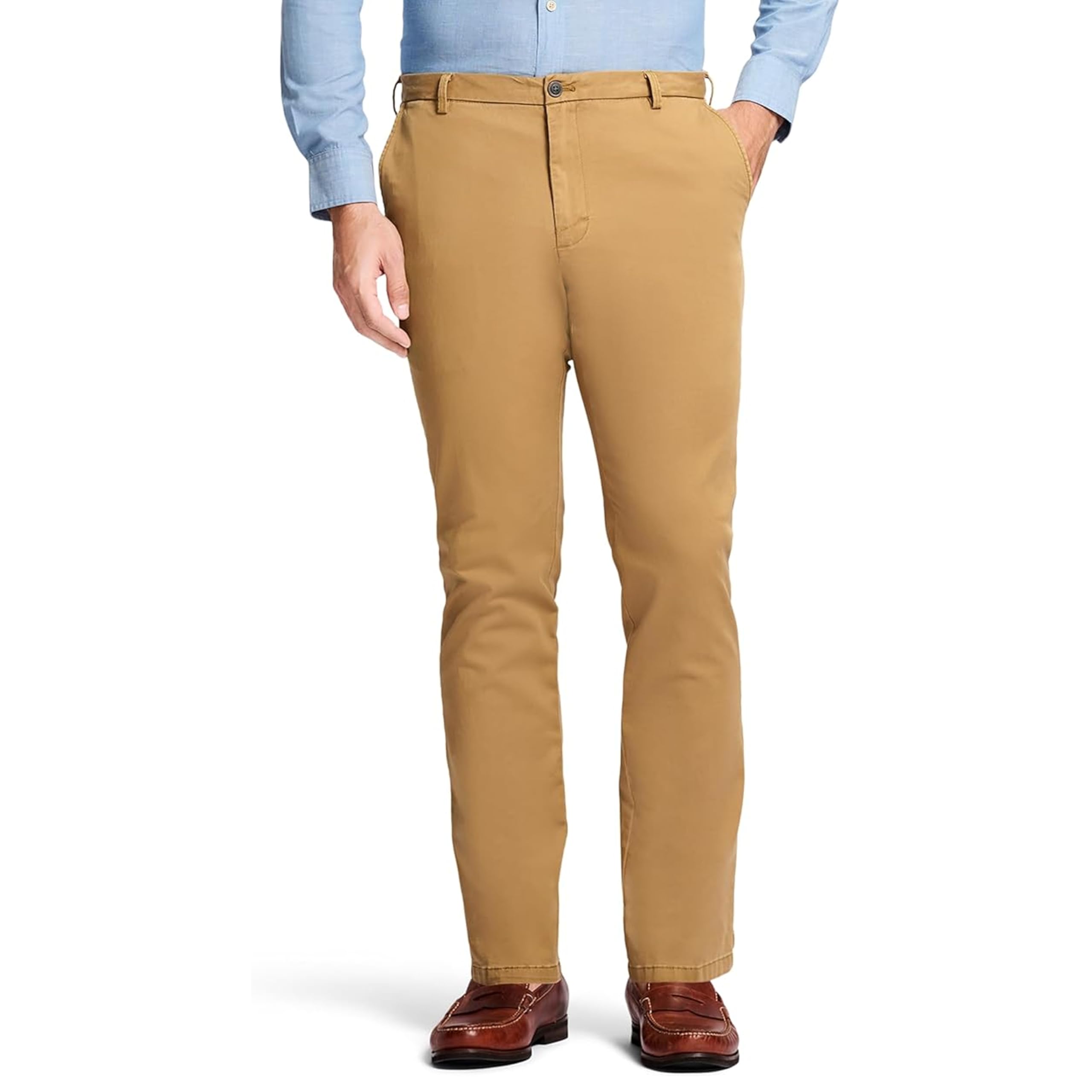 Izod Men's Saltwater Stretch Flat Front Straight Fit Chino Pant