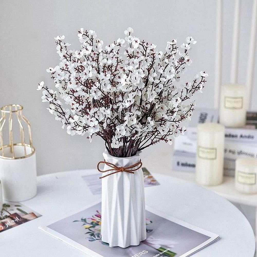 2pcs Artificial Long Gypsophila Colorful Plum Blossom Home Bouquet Fake Flowers 