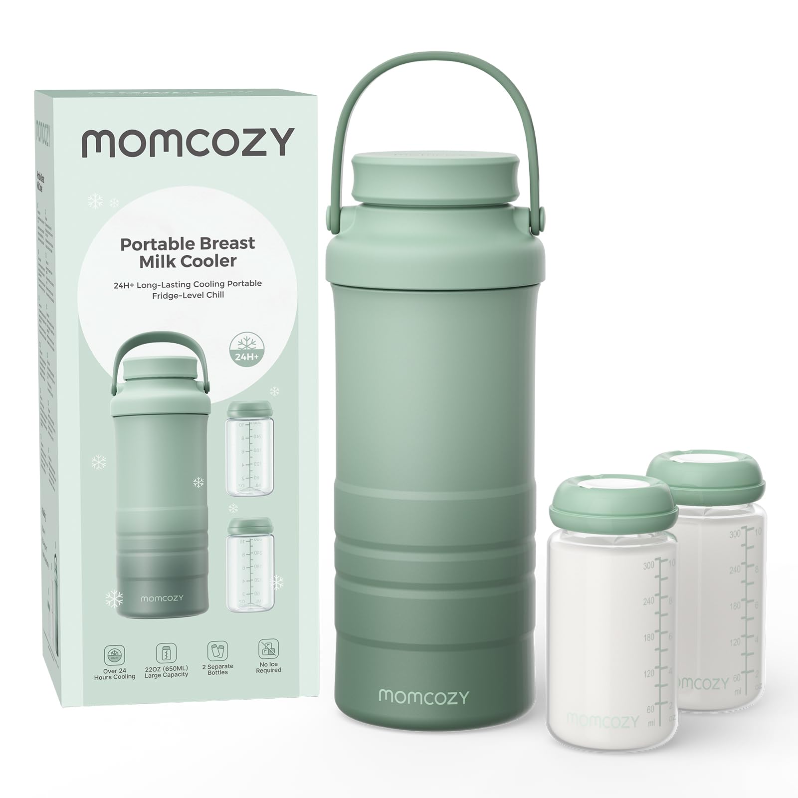 Momcozy 22oz Portable Breastmilk Cooler for 24H Outdoor, Newborn Essentials | 24
