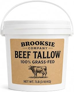 100% Pure & Grass Fed Beef Tallow 7 Lb. Rendered Bulk | No Additives | For Soaps, Balms, Candle, Skincare | Non-GMO and Gluten-free