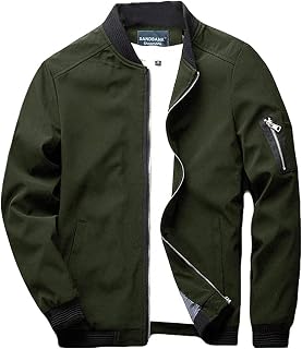 sandbank Men's Slim Fit Lightweight Softshell Flight Jacket Bomber Jacket Coat