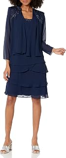 S.L. Fashions Women's Striped Dress (Delicate and Normal) Special Occasion Dress