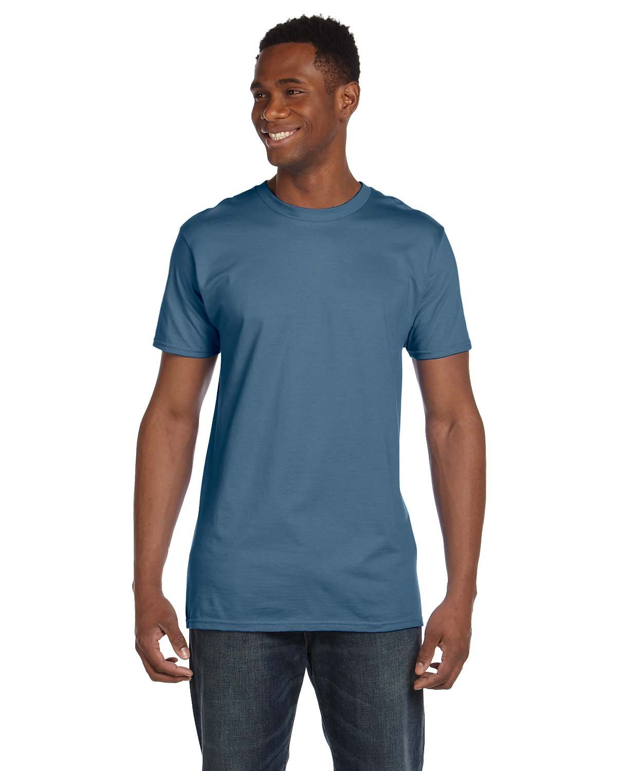 Hanes Camiseta Nano-T para hombre, azul Denim, S