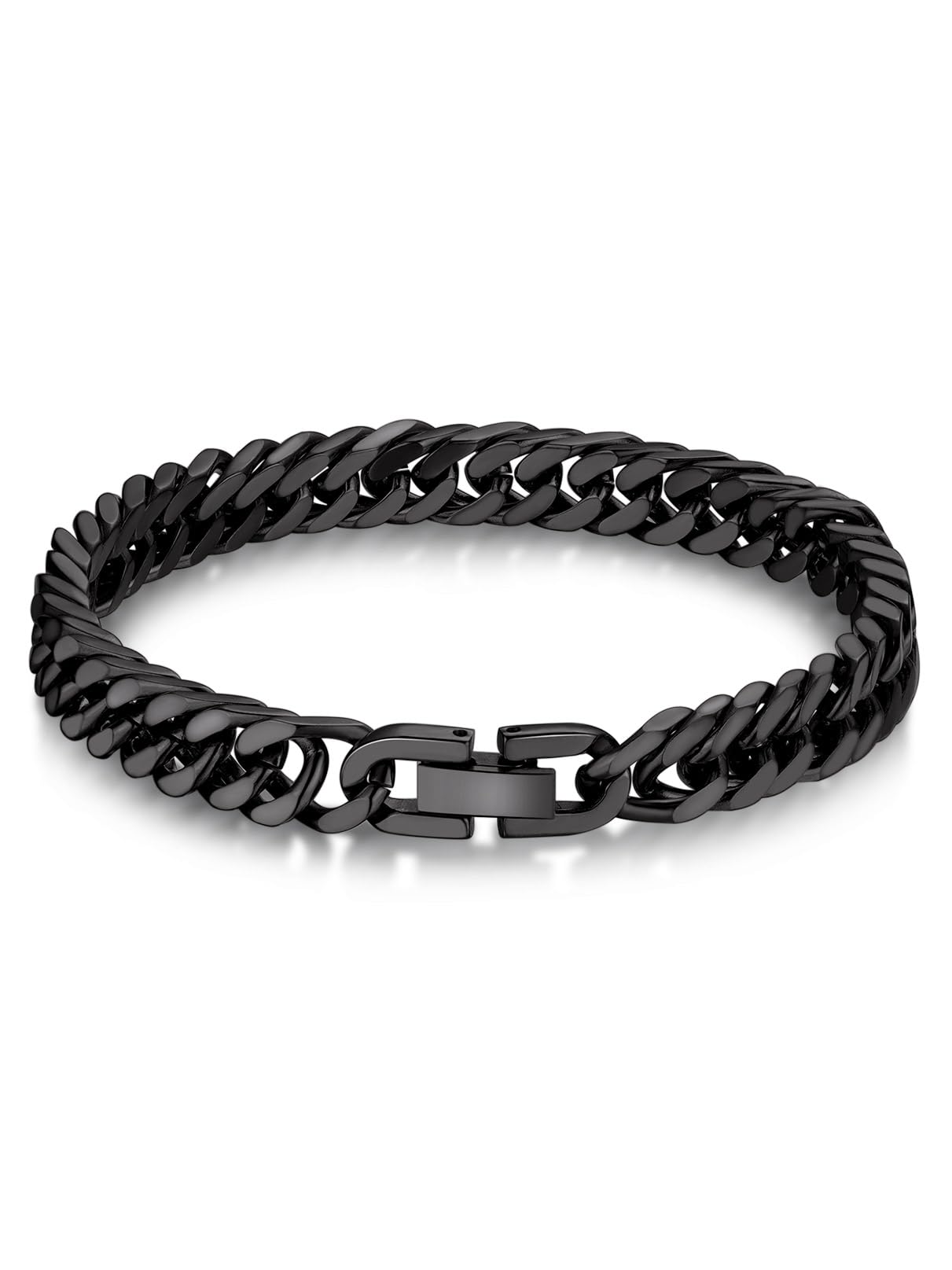 Bandmax Men's Bracelet Stainless Steel Curb Bracelet 6/8/12/17 mm Solid Cuban Li