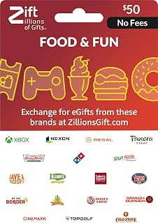 Zift Zillions of Gifts Food & Fun Dining Physical Gift Card - $50