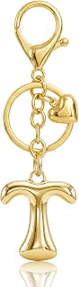 Gold Bubble Heart, Cherry, Bow & More Designs Letter Initial Keychain Bag Charms – Cute Purse Charms for Handbags