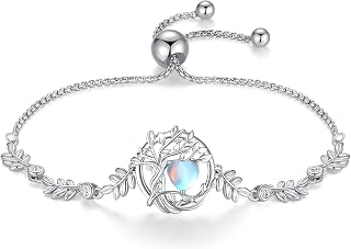 FANCIME Tree of life Birthstone Bracelet Sterling Silver Jewelry for Women