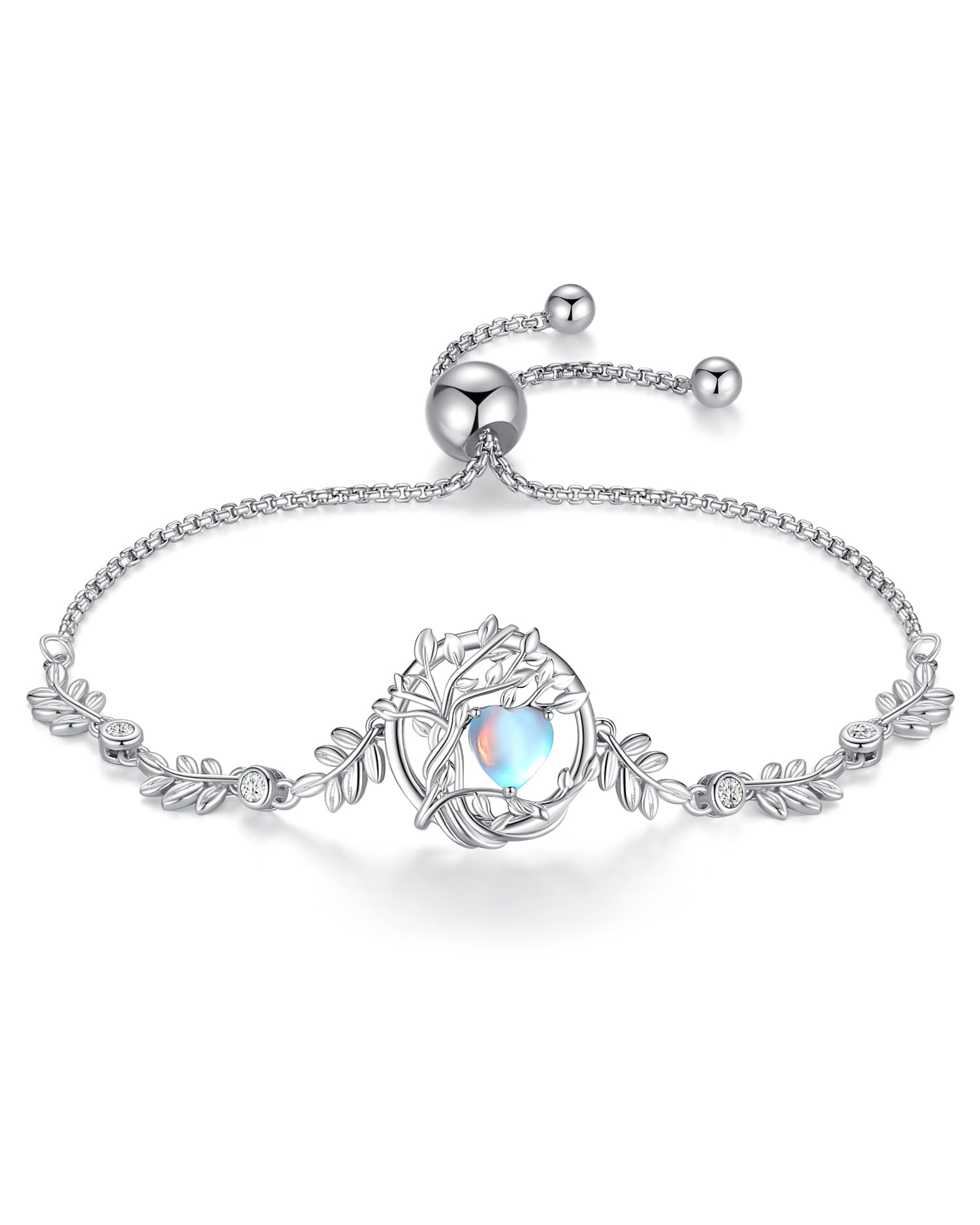 FANCIME Tree of life Birthstone Bracelet Sterling Silver Jewelry for Women