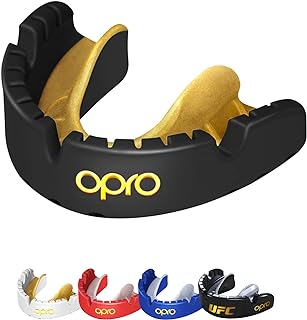 OPRO Gold Level Sports Mouthguard for Braces, Premium Fit, Age 10+ | Kills 99.99% of Bacteria with Biomaster Protection, Hygienic Case for Mouthguards, Night Guards, Retainers & Snore Guards