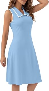 LYANER Damen-Midikleid mit V-Ausschnitt und Kragen