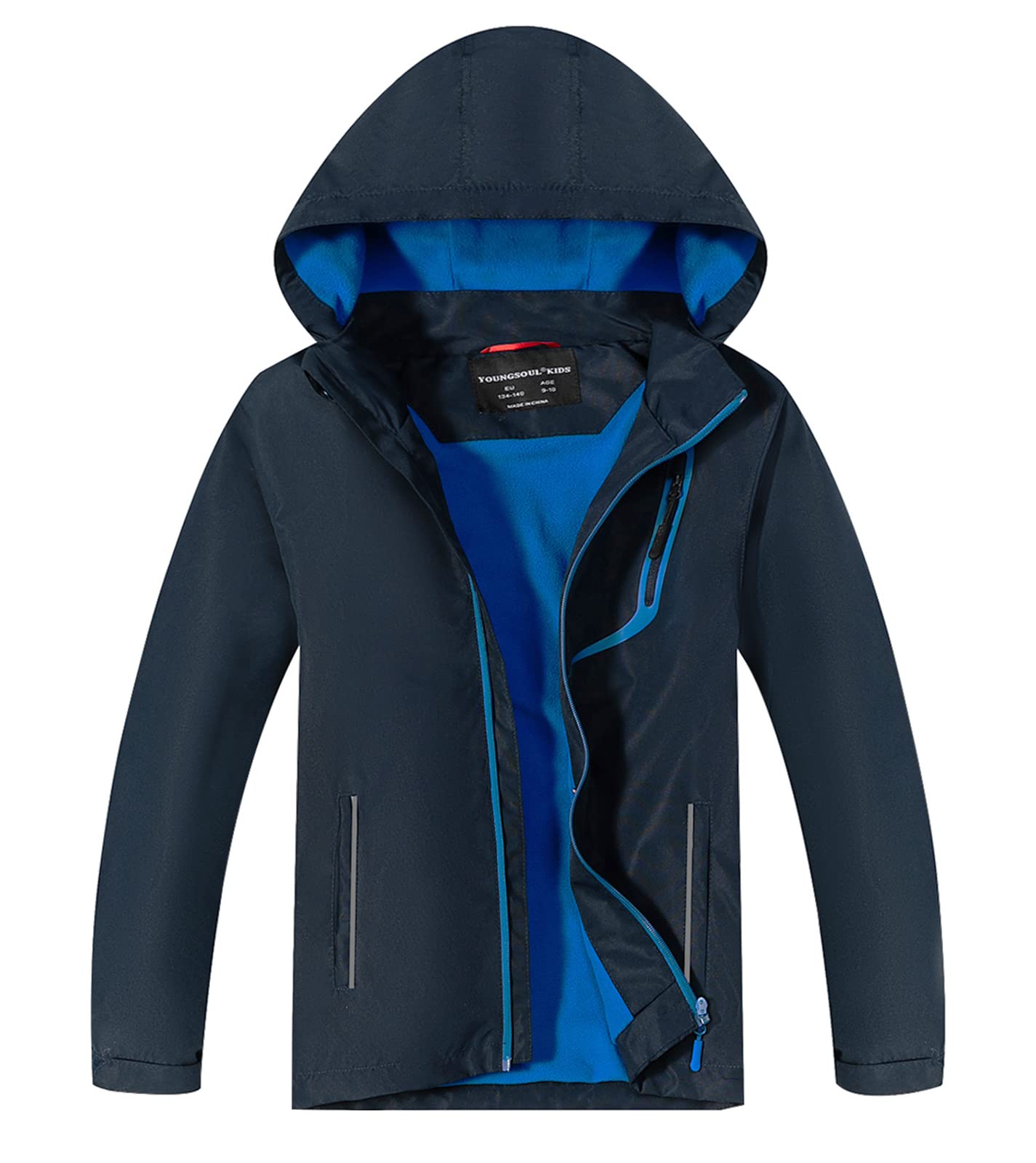 YoungSoul Kids Waterproof Jacket with Removable Hood