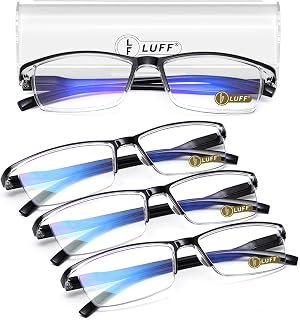 LUFF 4Pcs Anti-Blue-ray Reading Glasses Portable Ultra-Light Readers Men