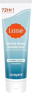 Lume Whole Body Deodorant - Cream Tube - 3 oz (Unscented) | 72-Hour Odor Control, Aluminum & Baking Soda Free, Skin-Safe, Whole-Body Deodorant for Women