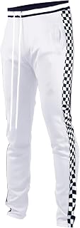 SCREENSHOT Men's Classic Slim Fit Athletic Fitness Fashion Urban Lifestyle Streetwear Pants, P11854-white, XL