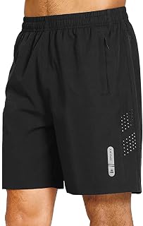 JustSun Men's Sports Shorts, Quick-Drying, Lightweight, Breathable with Zip