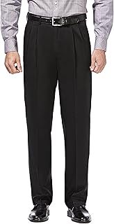 Haggar Men's Classic Fit Premium No Iron Khaki Pleated Pant