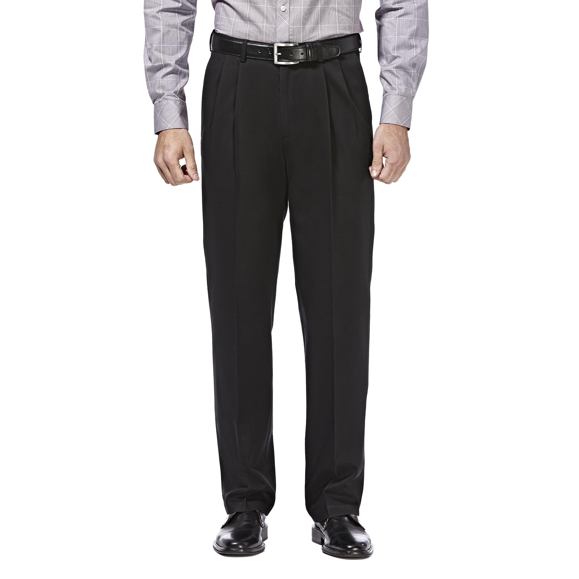 Haggar Men's Classic Fit Premium No Iron Khaki Pleated Pant