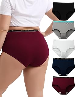 INNERSY Women's Plus Size Cotton Underwear 44-62 Pack of 5