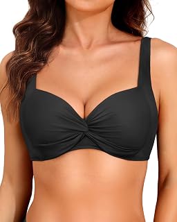 Yonique - Women Underwired Bikini Top Push Up Swimwear Padded Bra Top
