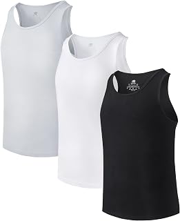 DAVID ARCHY Men's Tank Top Bamboo Rayon Undershirts Tank Shirt Comfy Soft T Shirts for Men, 3 or 5 Pack