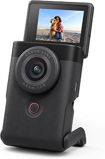 Canon PowerShot V10 Compact Vlogging Camera | 1" CMOS Sensor, 4K Video Streaming, Built‑in Wide‑Angle Zoom Lens, Flip‑LCD & Stereo Mic, Image Stabilization, Black