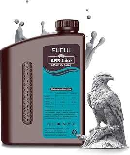 SUNLU 2KG ABS Like 3D Printer Resin, 405nm UV Curing Photopolymer Rapid 3D Resin for 2K 4K 6K 8K LCD/DLP/SLA 3D Printers, Non-Brittle & High Precision & Low Shrinkage, 2000g Grey