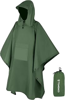 TOMSHOO Multifunctional Raincoat with Hood for Adults