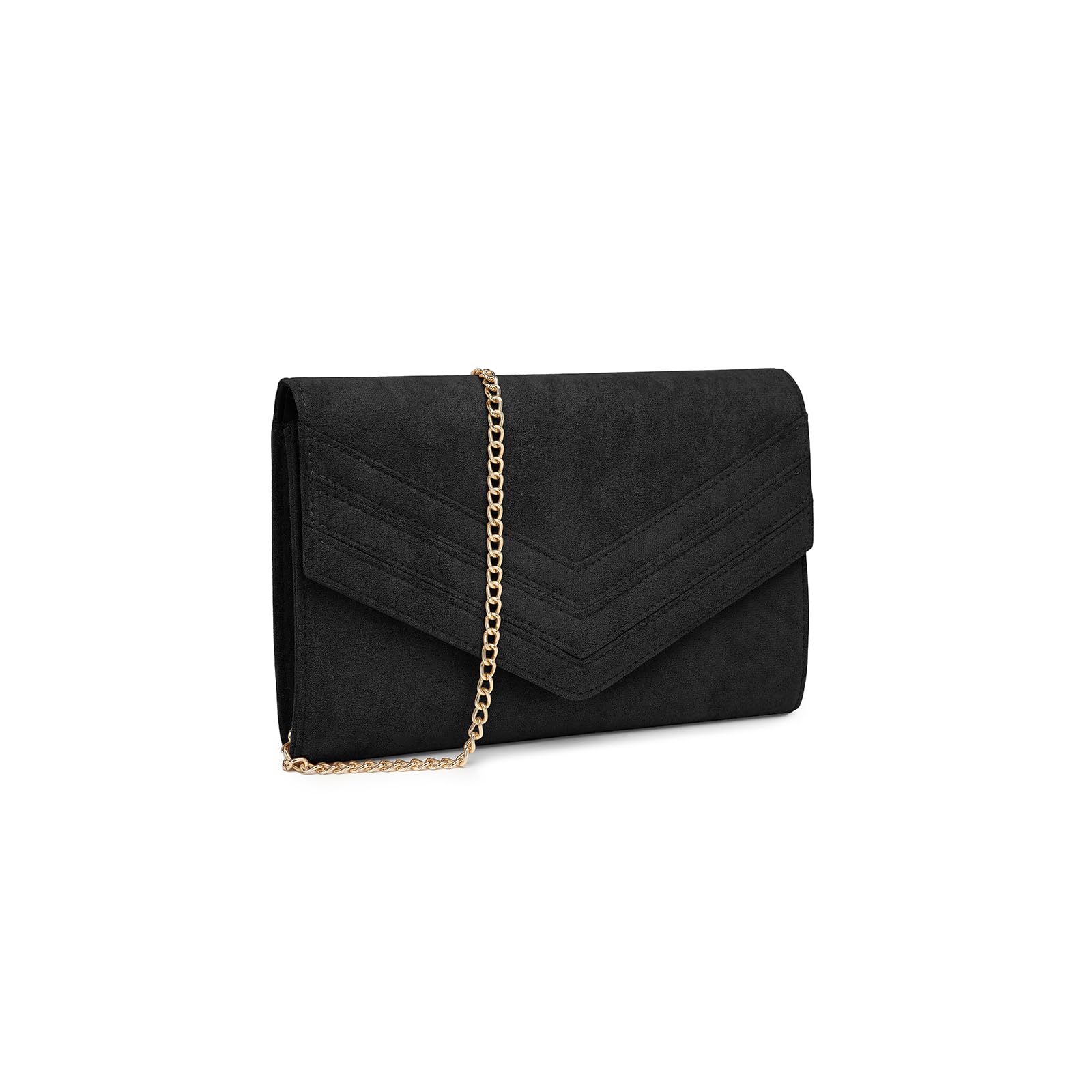 Miss Lulu Clutch Damen, Elegante Pochette Abendtasche mit Kette