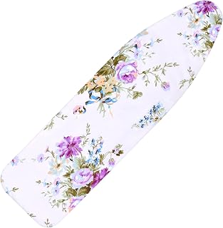Rerrmico Ironing Board Cover and Pad 15x54 Inch Standard Ironing Board Cover with Elastic Edge and Hook and Loop Fasteners Scorch and Stain Resistant Cotton Ironing Covers with Thick Padding