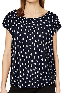ONLY Women’s Onlvic S/S Solid Aop Top, Ptm T-Shirt, Blouse Shirt, Short Sleeves