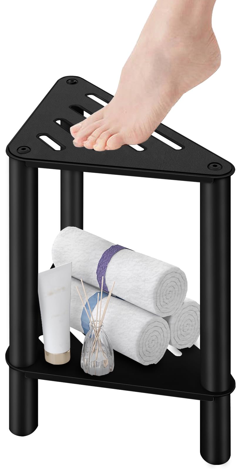 VOTZAAQ Shower Foot Rest, Shower Stool for Inside Shower, Stainless Steel Waterp