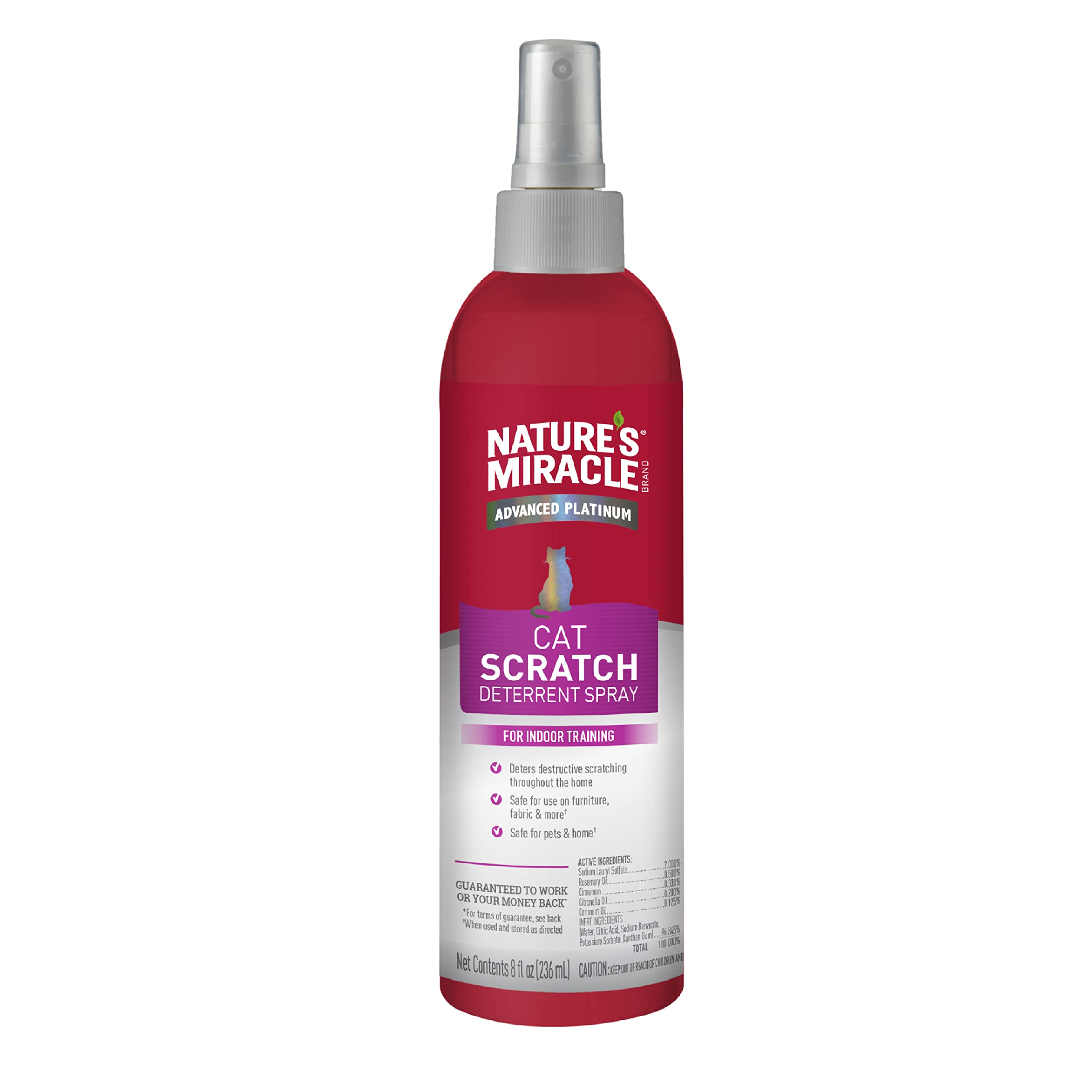 Nature's Miracle Cat Scratch Deterrent Spray, 8 oz | Discourages Destructive Scr