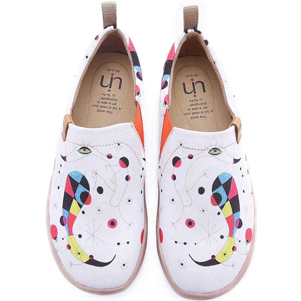 UIN Women's Slip On,Fishes Fashion Comfortable Health Safe Good Gift Shoes White