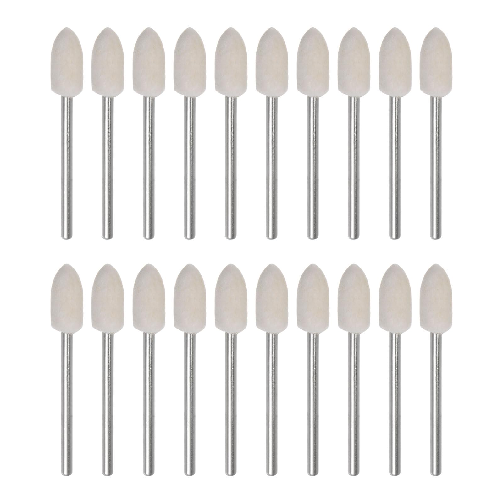 Generic 20 Pcs Wool Felt Chuck Tips 6mm Head 1/10" Tapered Shank Rotary Tool