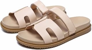 JSWEI Women's Slide Sandals Women's Slippers Shoes Non-Slip Comfortable and Adjustable Summer with Arch Support Indoor/Outdoor Flat Slippers Beach Sandalias Para Mujer