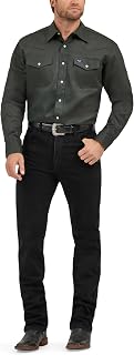 Wrangler Men's Authentic Cowboy Cut Work Western Long-Sleeve Firm Finish Shirt