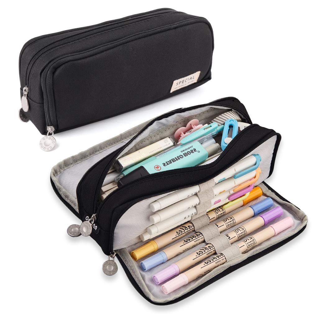 iSuperb Large Pencil Case 3 Compartments Pencil Pouch Big Capacity Pencil Bag Ox