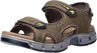 CAMEL CROWN メンズ レザーサンダル ハイキング ウォーキング ビーチ トレッド ウォーターアスレチック アウトドア プレミアムエアクッション付き 防水