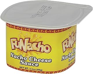 FUNacho Nacho Cheese Sauce | Delicious Cheese Dip | Perfect Condiment for Nachos, Hot Dogs, Pretzels and Cheese Fries | Gluten Free Queso De Nachos - (48 Count/ 3.5 oz each)