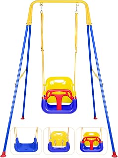 3-in-1 Toddler Swing Set, Indoor & Outdoor Foldable Baby Swing Set